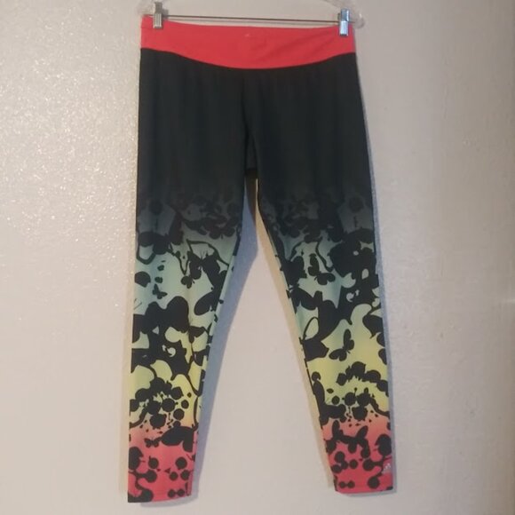 Adidas women's size L ombre multicolored butterfly leggings - Picture 1 of 16